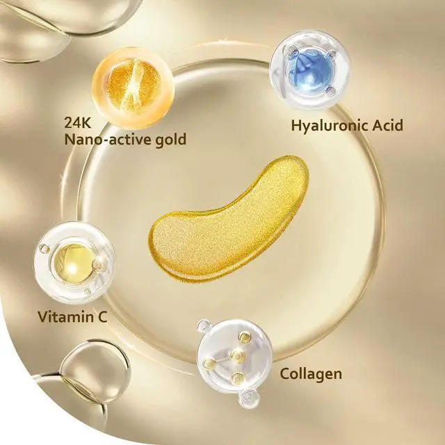 Alt view image 3 of 6 - Taimand Under Eye Patches (30 Pairs), 24K Gold Under Eye Mask for Puffy Eyes, Dark Circles,Bags and Wrinkles with Collagen,Relieves Pressure and Reduces Wrinkles,Revitalises and Refreshes Your Skin
