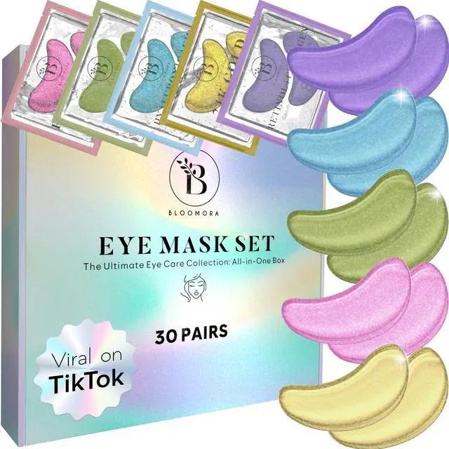 Main image of BLOOMORA Variety Under Eye Patches (30 Pairs) - For Dark Circles & Puffiness - Eye Mask for Care