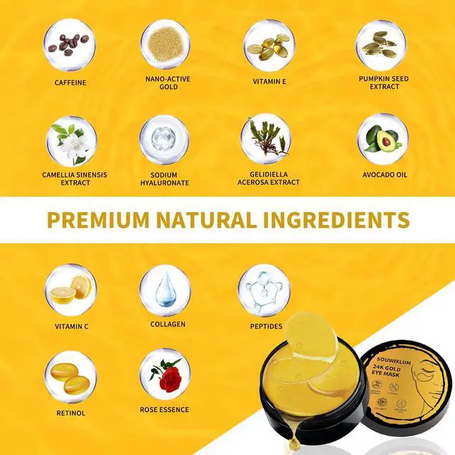Alt view image 3 of 6 - Under Eye Patches For Puffy Eyes 70PCS, 24K Gold Eye Mask For Dark Circles and Puffiness, Under Eye Mask Patches Skincare, Eye Gel Pads, Eye Patches For Wrinkles, Puffy Eyes Bags Treatment Women Men