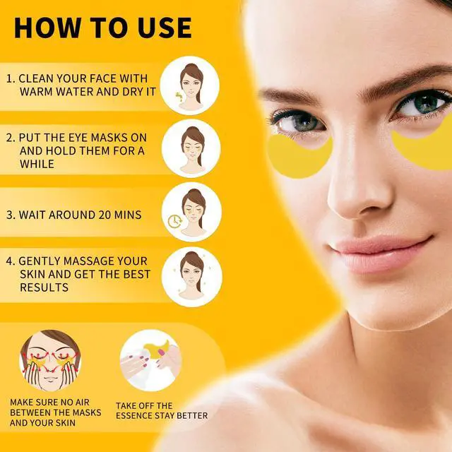 Alt view image 5 of 6 - Under Eye Patches For Puffy Eyes 70PCS, 24K Gold Eye Mask For Dark Circles and Puffiness, Under Eye Mask Patches Skincare, Eye Gel Pads, Eye Patches For Wrinkles, Puffy Eyes Bags Treatment Women Men