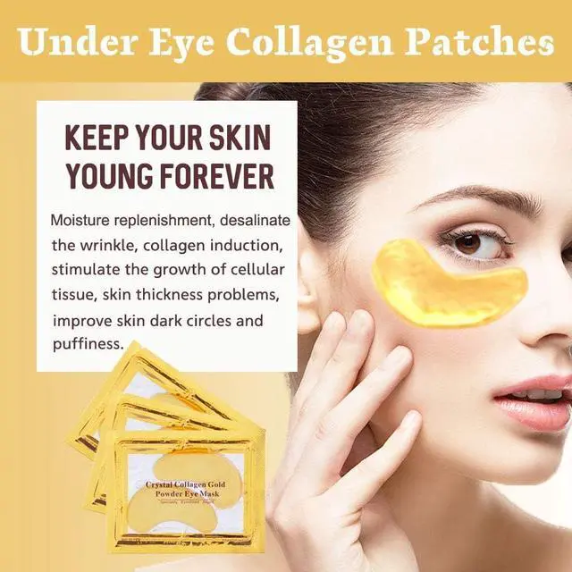 Alt view image 3 of 6 - NIYET 30 Pairs Under Eye Collagen Patches, Gold Moisturizing Under Eye Mask, Under Eye Gel Pads for dark circles and puffiness