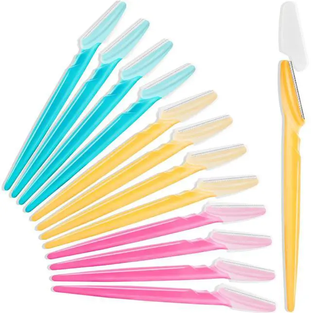 Main image of HFATMOS Eyebrow Razor, Face Razors for Women Men Multipurpose Exfoliating Face Shaver Facial Hair Removal Tools Eyebrow Trimmer with Protective Cover 12 Pcs