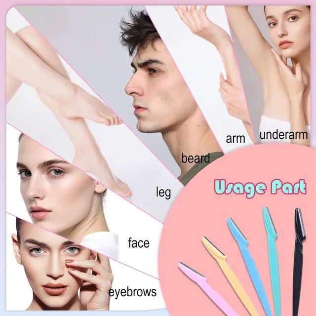 Alt view image 4 of 7 - KXICYUR 15-Piece Value Pack Men's and Women's Beauty Tool Set: Men's Disposable Razors + Women's Disposable Eyebrow Razors, Non-Slip Grip + Travel-Friendly