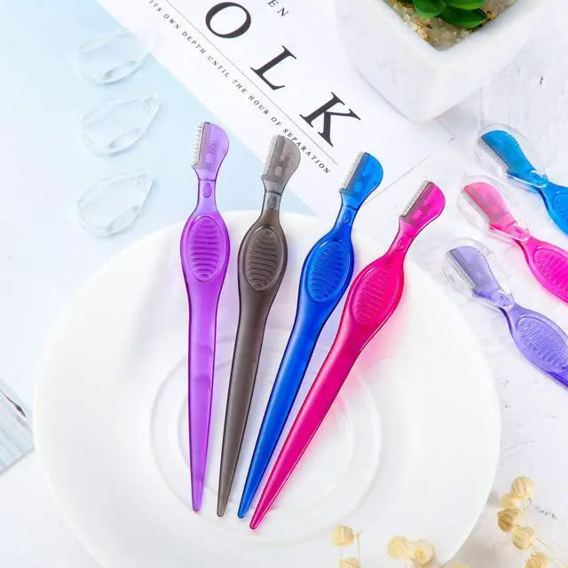 Alt view image 3 of 7 - Mudder 28 Pcs Eyebrow Razor Knife Shaver Trimmer Shaver Multipurpose Exfoliating Tool Facial Hair Removal for Women Valentine Gift Giving(Assorted Colors)