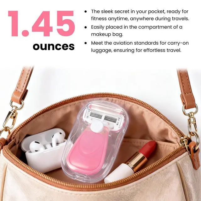 Alt view image 5 of 7 - Keropy Women Razors moisturizing bar for Sensitive Skin, Travel Razors Shaving Kit Essential - 5-Blade for Sensitive Skin - Bikini, Legs, Underarms - 1 Handle & 3 Refill Cartridges - Pink