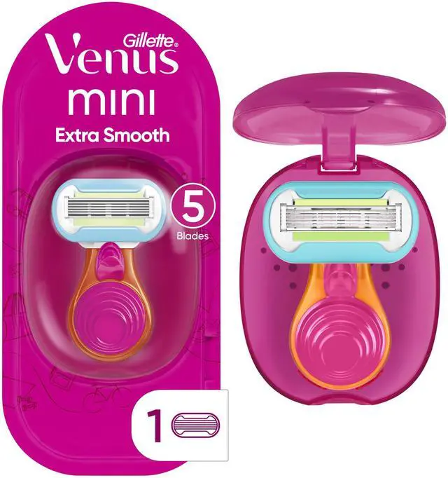 Main image of Gillette Venus Extra Smooth Travel Razor Kit for Women, Mini Handle + Refill + Case