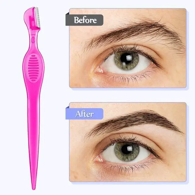 Alt view image 3 of 5 - Mudder 21 Pcs Eyebrow Razor Eyebrow Shaver Facial Razor Multipurpose Face Trimmers with Precision Cover for Women Makeup Care Tools(Rose Red, Blue, Purple)