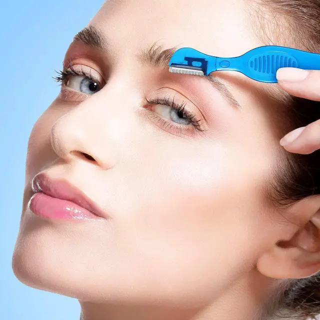 Alt view image 4 of 5 - Mudder 21 Pcs Eyebrow Razor Eyebrow Shaver Facial Razor Multipurpose Face Trimmers with Precision Cover for Women Makeup Care Tools(Rose Red, Blue, Purple)