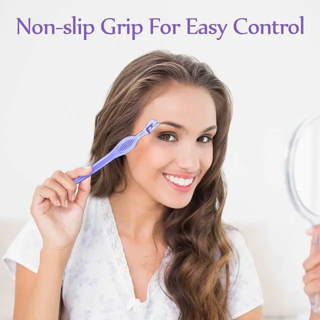 Alt view image 5 of 5 - Mudder 21 Pcs Eyebrow Razor Eyebrow Shaver Facial Razor Multipurpose Face Trimmers with Precision Cover for Women Makeup Care Tools(Rose Red, Blue, Purple)
