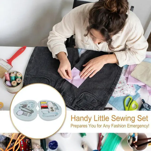 Alt view image 5 of 7 - TIESOME 2Pcs Min Travel Sewing Kit, Portable DIY Emergency Sewing Repair Supplies Heart Shaped Sewing Storage Case with Needles, Buttons, Wire Pins, Thread Scissors