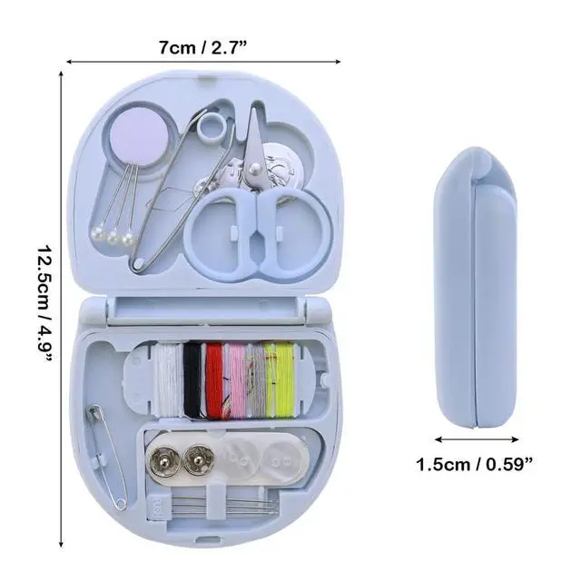 Alt view image 2 of 6 - 2 Pack Min Travel Sewing Kit DIY Supplies Portable Tool Kits Plastic Box Beginner Friendly Emergency Repair with Threads Scissors Hand Needles