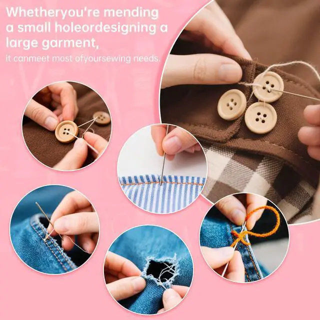 Alt view image 7 of 7 - Min Sewing Kit, Travel Sewing Kit with Multi-Color Threads, Scissors, Needles, Buttons, Portable Emergency Sewing Tool Set with Storage Case, Adults Sewing Repair Kit for Craft Supplies