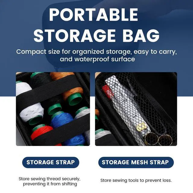 Alt view image 6 of 7 - TLKKUE Sewing Kit for Adults, Steel Needles for Hand Sewing, 40 Pcs Sewing Kit with Sewing Needles Storage Bag Threads Thimbles Seam Rippers for Repair Clothing(6-Color Upholstery Thread)