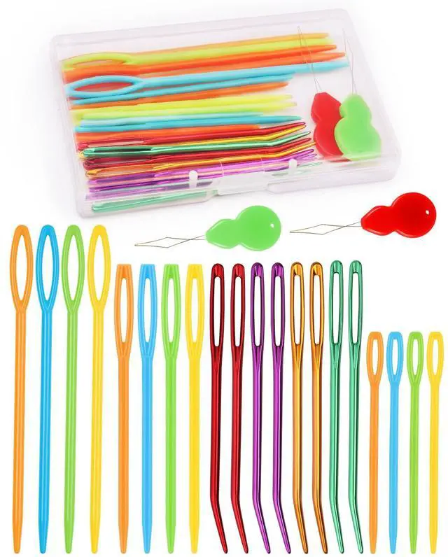 Main image of Bupete 25 Pcs Yarn Needles Set, Metal Tapestry Needle, Crochet Needles for Yarn, Large Eye Sewing Needles, Curved Darning Needles, Knitting Needles for Sewing, Knitting, Crochet