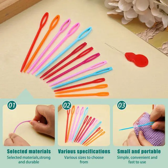 Alt view image 4 of 7 - Bupete 25 Pcs Yarn Needles Set, Metal Tapestry Needle, Crochet Needles for Yarn, Large Eye Sewing Needles, Curved Darning Needles, Knitting Needles for Sewing, Knitting, Crochet