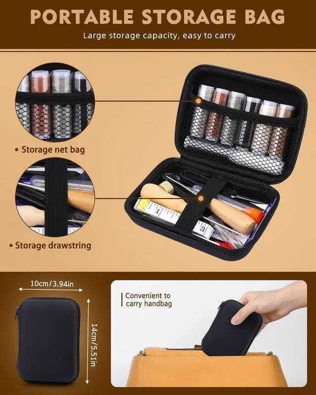 Alt view image 6 of 7 - BAGERLA Upholstery Repair Kit, 50 Pcs Heavy Duty Sewing Kit with 8 Colors Thread 32 Pcs Upholstery Needles, Sewing Awls for Hand Stitching Car Sofa Shoe Backpack Craft DIY