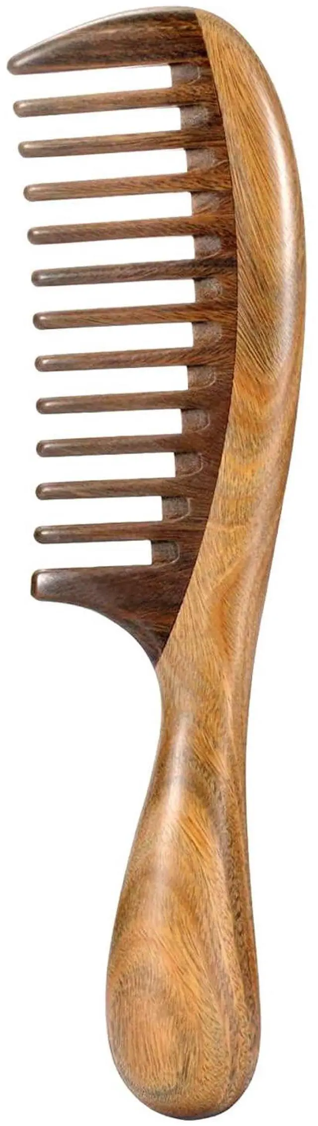 Main image of Louise Maelys Wooden Wide Tooth Hair Comb for Curly Detangling Sandalwood