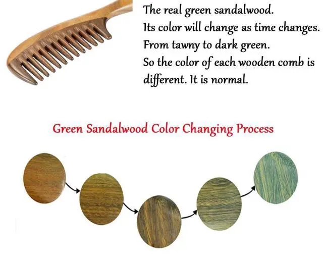 Alt view image 3 of 6 - Louise Maelys Wooden Wide Tooth Hair Comb for Curly Detangling Sandalwood