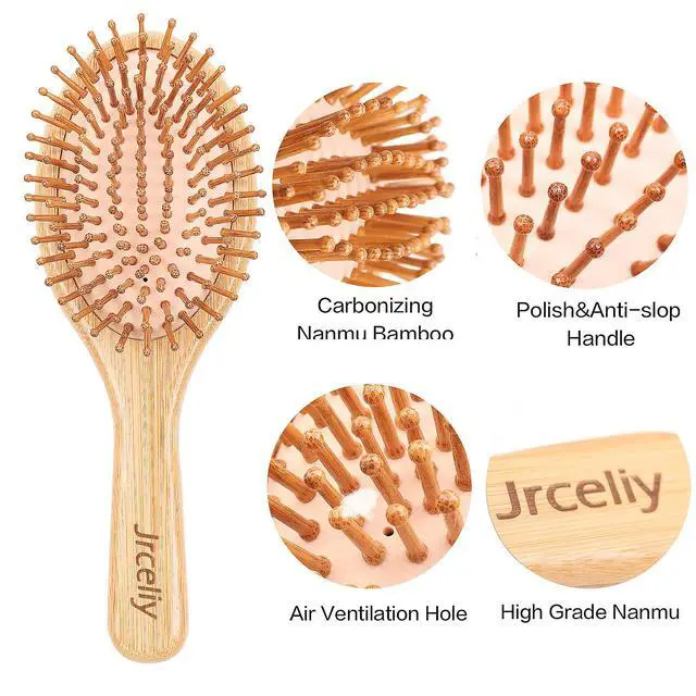 Alt view image 7 of 7 - 3PCS Bamboo Hair Brush Set,Natural Wooden Brush for Women, madam, Paddle Detangling Brush for Dry/Curly/Thick/Thin/Straight Hair