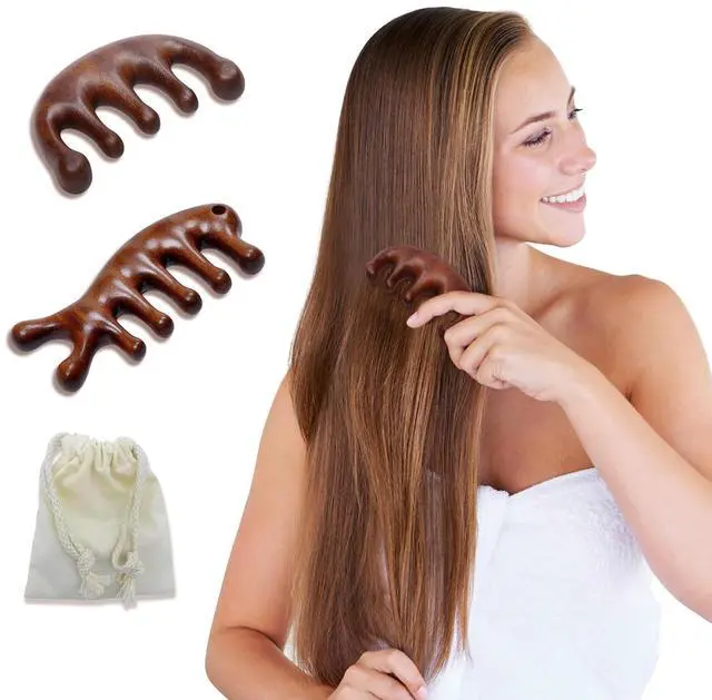Main image of CKCLGTDM 2 Pack Wooden Head Scalp Massager Comb, Sandalwood Scalp Massage Wood, Head Massager Gua Sha Tool Brush for Women Men Hair Growth