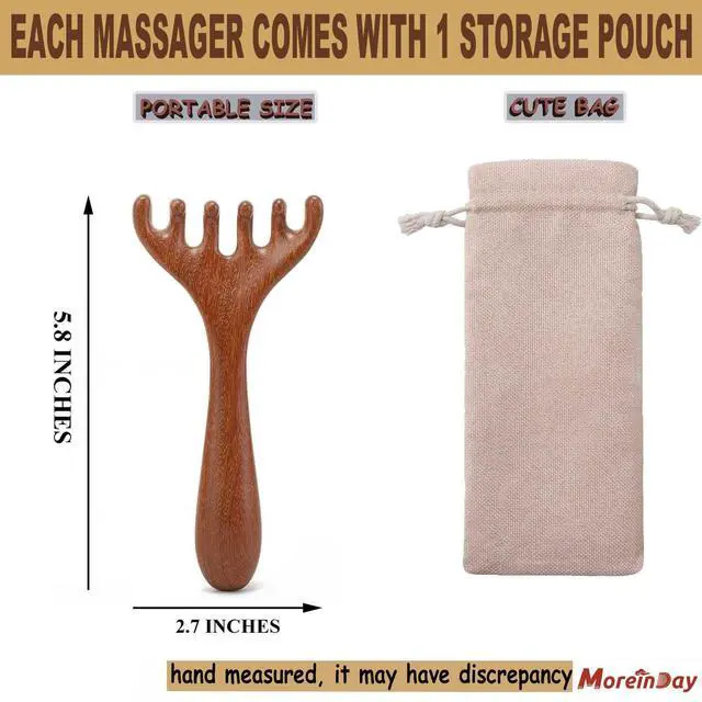 Alt view image 2 of 7 - Moreinday Head Massager Scalp, Wooden Scalp Massager, Foot Massage Tool