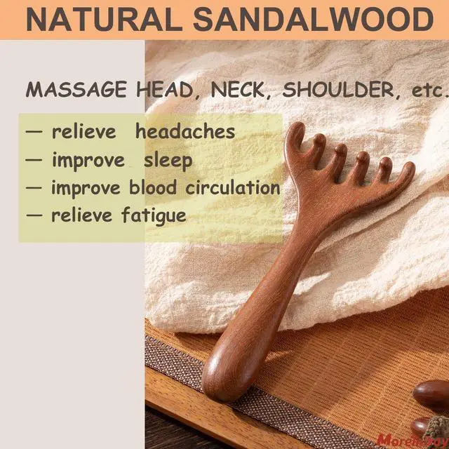 Alt view image 7 of 7 - Moreinday Head Massager Scalp, Wooden Scalp Massager, Foot Massage Tool