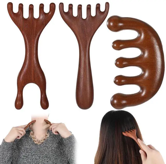 Main image of Xthrotsenk 3 PCS Scalp Massager Hair Growth Wooden Gua Sha Hair-Massager Comb Scalp Massager Manual Scalps Massagers Scalps Tool for Women Man Hairs Promoting Hairs Growth