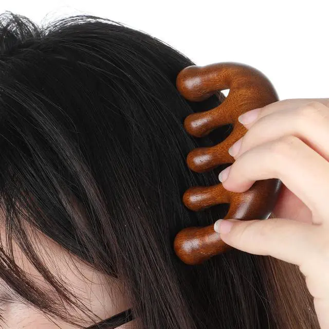 Alt view image 5 of 7 - Xthrotsenk 3 PCS Scalp Massager Hair Growth Wooden Gua Sha Hair-Massager Comb Scalp Massager Manual Scalps Massagers Scalps Tool for Women Man Hairs Promoting Hairs Growth