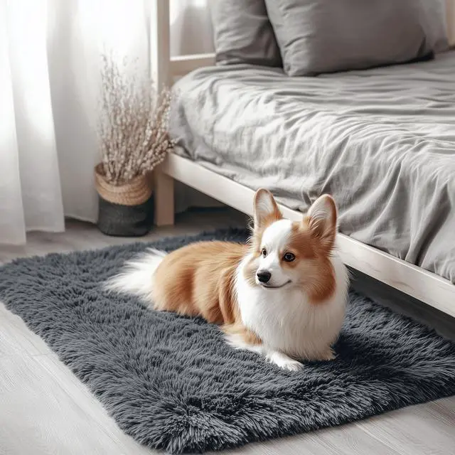 Main image of OLANLY 2x3 Machine Washable Small Bedside Rug, Soft Fluffy Shaggy Entryway Throw Rugs for Bedroom, Living Room, Indoor Floor Carpet for Kids Girls and Boys, Nursery Rooms, Home Decor Aesthetic, Grey