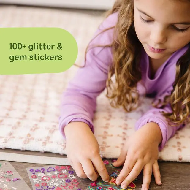 Alt view image 5 of 7 - Melissa & Doug Design-Your-Own Bracelets with 100+ Sparkle Gem & Glitter Stickers, Kids Snap Bracelets, Stickers & Jewelry Crafts, Preschool Toys for Girls & Boys Ages 4+