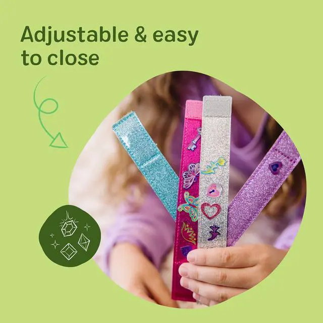 Alt view image 6 of 7 - Melissa & Doug Design-Your-Own Bracelets with 100+ Sparkle Gem & Glitter Stickers, Kids Snap Bracelets, Stickers & Jewelry Crafts, Preschool Toys for Girls & Boys Ages 4+