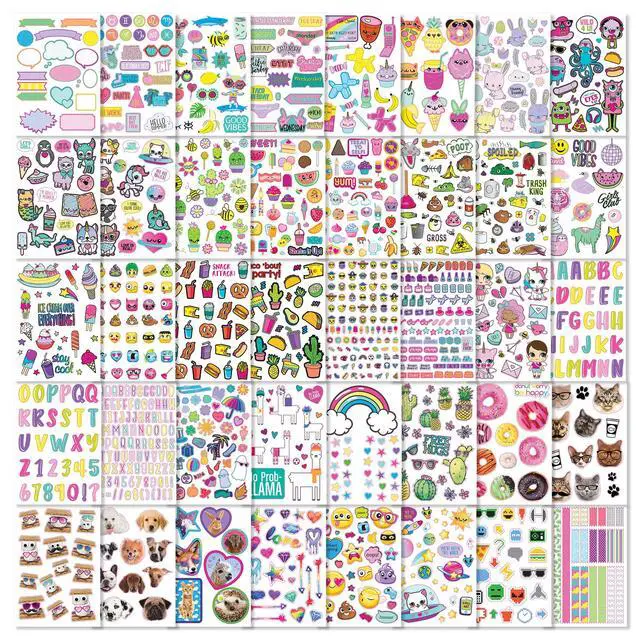 Alt view image 5 of 7 - Fashion Angels 1000+ Ridiculously Cute Stickers for Kids - Fun Craft Stickers for Scrapbooks, Planners, Gifts and Rewards, 40-Page Sticker Book for Kids Ages 6+ and Up