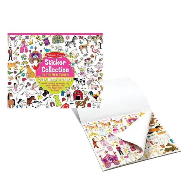 Alt view image 3 of 6 - Melissa & Doug Sticker Collection Book: Princesses, Tea Party, Animals, and More - 500+ Stickers - FSC Certified