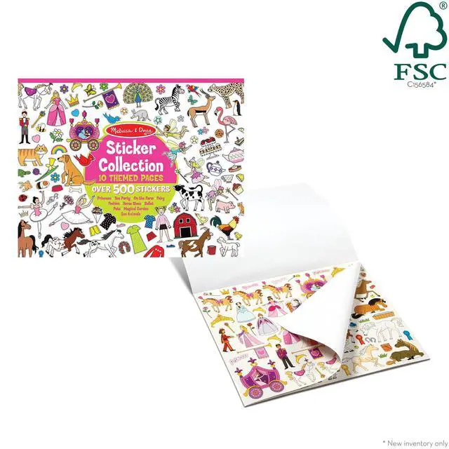 Alt view image 4 of 6 - Melissa & Doug Sticker Collection Book: Princesses, Tea Party, Animals, and More - 500+ Stickers - FSC Certified