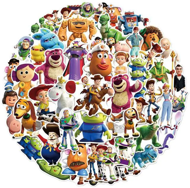 Main image of 50Pcs Cute Toy Cartoon Story Stickers Movie Decorative Waterproof Stickers Decals for Water Bottle,Laptop,Phone,Skateboard for Teens & Adults (Wjzdy)