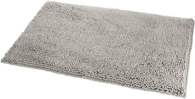 Alt view image 2 of 6 - Amazon Basics Platinum Bathroom Rug Mat, Ultra Absorbent Plush Shag, Non-Slip, Quick Drying, Machine Washable, 21" x 34"