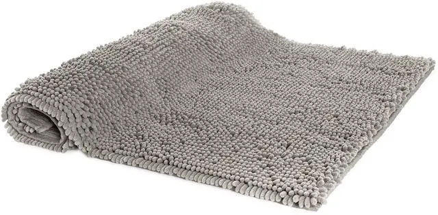 Alt view image 6 of 6 - Amazon Basics Platinum Bathroom Rug Mat, Ultra Absorbent Plush Shag, Non-Slip, Quick Drying, Machine Washable, 21" x 34"