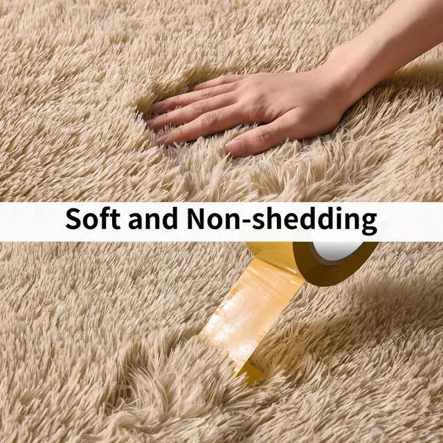 Alt view image 6 of 7 - Ailyei Soft Runner Rugs for Bedroom Hallways, 2x6 Beige Fluffy Shag Throw Area Rug Non Slip for Bedside Dorm, Long Shaggy Furry Carpet for Nursery Living Room
