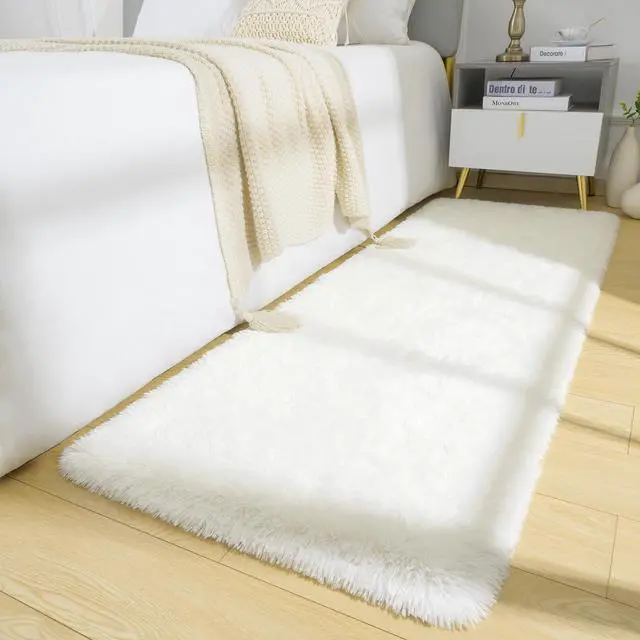 Alt view image 4 of 7 - BENRON Soft Runner Rugs for Bedroom 2x6, Washable Long Runners for Hallway Entryway Kitchen Dorm, Fluffy Throw Rug for Kids Girls Room Decor Photo Prop, Cream White