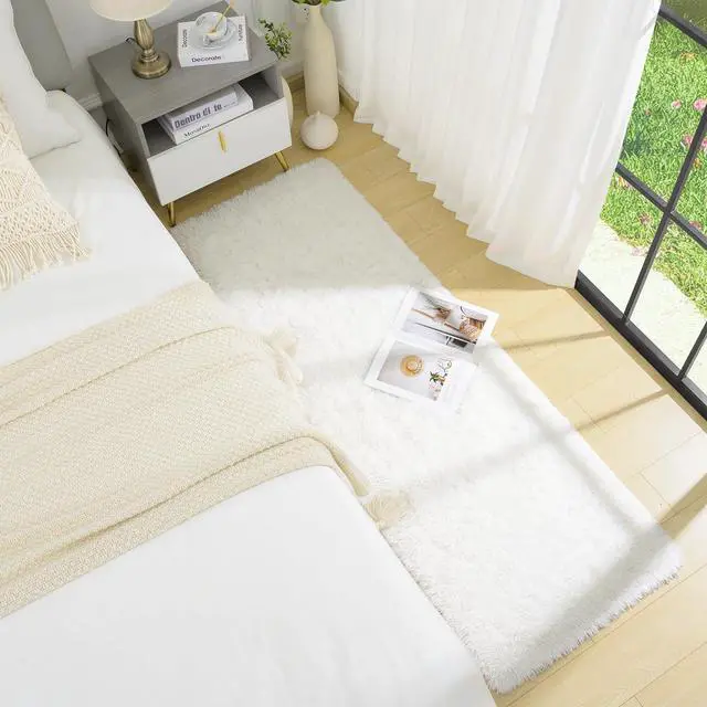 Alt view image 3 of 7 - BENRON Soft Runner Rugs for Bedroom 2x6, Washable Long Runners for Hallway Entryway Kitchen Dorm, Fluffy Throw Rug for Kids Girls Room Decor Photo Prop, Cream White