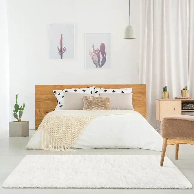 Alt view image 7 of 7 - BENRON Soft Runner Rugs for Bedroom 2x6, Washable Long Runners for Hallway Entryway Kitchen Dorm, Fluffy Throw Rug for Kids Girls Room Decor Photo Prop, Cream White