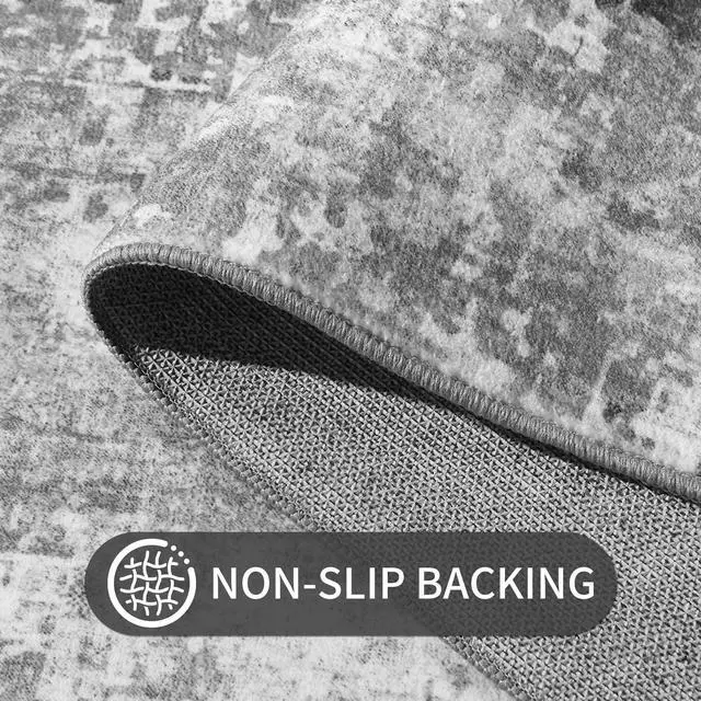 Alt view image 2 of 7 - Entrance Rugs Indoor 2x3 Grey Entry Rug Washable Abstract Small Area Rug Non-Slip Low Pile Throw Rugs for Entryway, Kitchen Floor, Front Door Indoor Door Mat, Bathroom, Bedroom Bedside