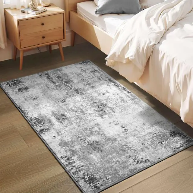 Alt view image 7 of 7 - Entrance Rugs Indoor 2x3 Grey Entry Rug Washable Abstract Small Area Rug Non-Slip Low Pile Throw Rugs for Entryway, Kitchen Floor, Front Door Indoor Door Mat, Bathroom, Bedroom Bedside