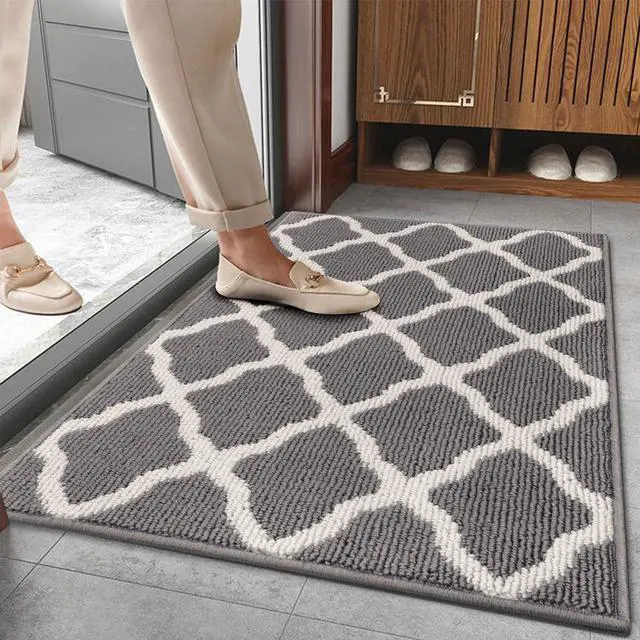 Main image of SHACOS Door Mats 20"x32" Indoor Washable Kitchen Entryway Rug Non Slip Absorbent Floor Mat for Home Entrance Garage, Light Gray