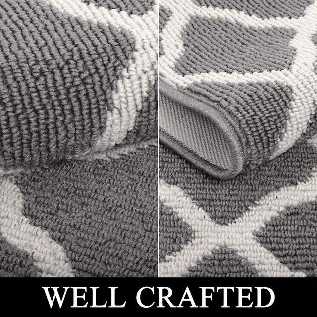 Alt view image 3 of 7 - SHACOS Door Mats 20"x32" Indoor Washable Kitchen Entryway Rug Non Slip Absorbent Floor Mat for Home Entrance Garage, Light Gray