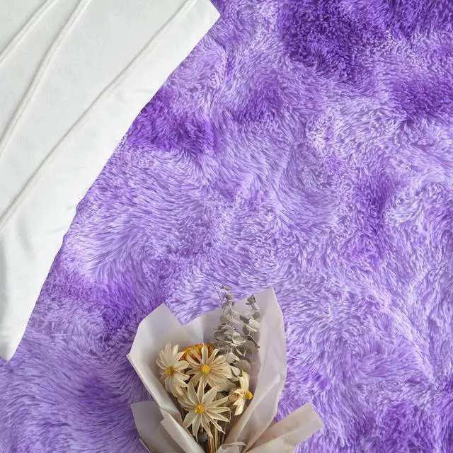 Alt view image 5 of 7 - FlyDOIT Purple Tie-Dyed Large Rugs for Living Room, 4x6 Feet Shaggy Rug Fluffy Throw Carpets, Ultra Soft Plush Modern Indoor Fuzzy Rugs for Bedroom Girls Kids Nursery Room Dorm Home Decor