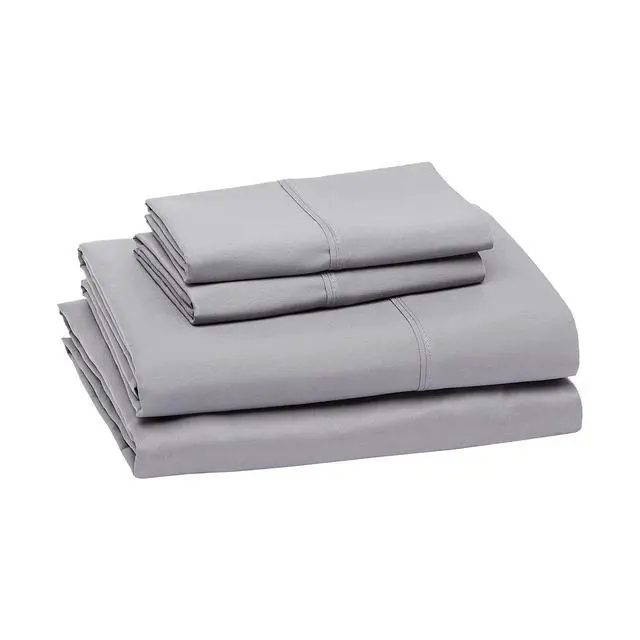 Alt view image 2 of 5 - Amazon Basics Lightweight Super Soft, Wrinkle-Free, Breathable Luxury Microfiber 4 Piece Bed Sheet Set with 14-Inch Deep Pockets, Full, Dark Gray, Solid