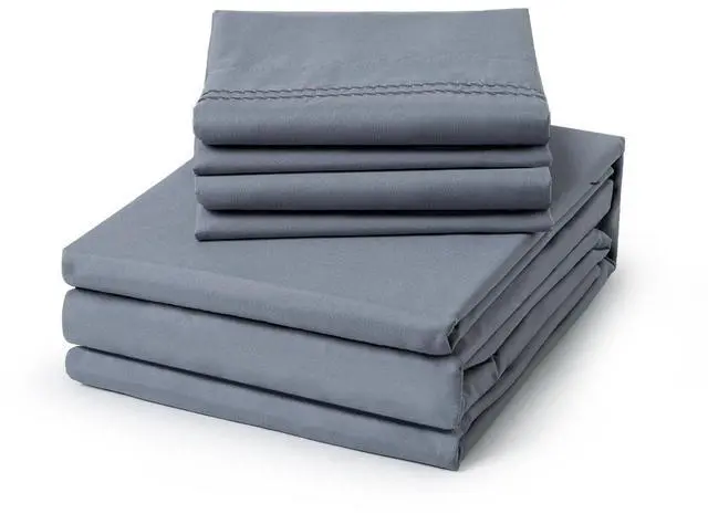 Main image of ClevaHome Twin Size Sheet Set - 4 Piece Soft Breathable Luxury Bed Sheet Set - Shrinkage & Fade Resistant Embroidered Bedding Sheet with Deep Pocket, 2 Extra Pillowcases (Twin, Quarry)