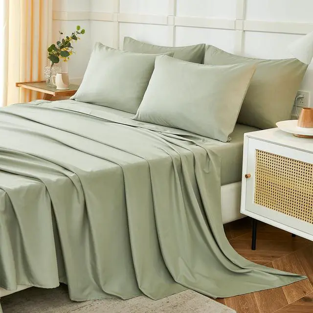 Main image of ILAVANDE Queen Sheets Set 6 Piece,Hotel Luxury Super Soft 1800 Series Microfiber Queen Bed Sheets Set-Wrinkle Free & Breathable-14 Deep Pocket Sheets for Queen Size Bed(Queen,Sage Green)