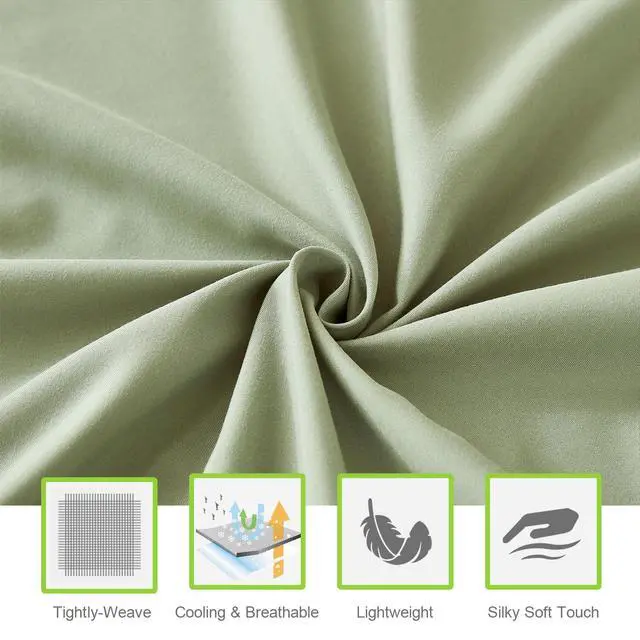 Alt view image 4 of 7 - ILAVANDE Queen Sheets Set 6 Piece,Hotel Luxury Super Soft 1800 Series Microfiber Queen Bed Sheets Set-Wrinkle Free & Breathable-14 Deep Pocket Sheets for Queen Size Bed(Queen,Sage Green)